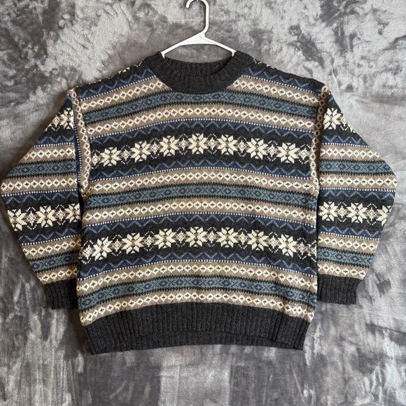 SKYR Pullover Long Sleeve Sweater Size X-Large Multi Color Crewneck 100% Wool - Picture 1 of 7